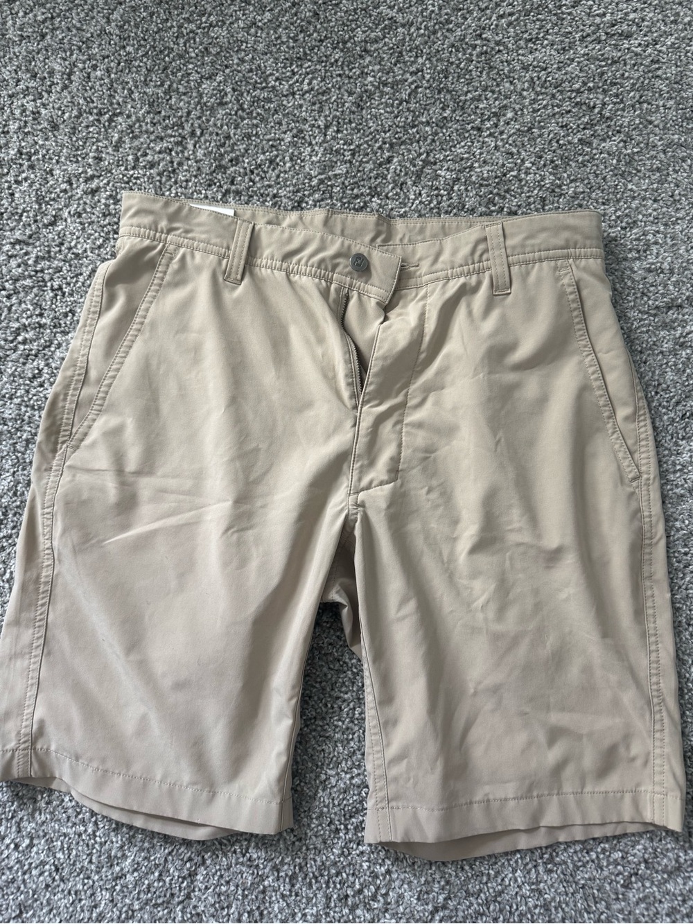 FootJoy Men's Khaki Flat-Front Performance Shorts